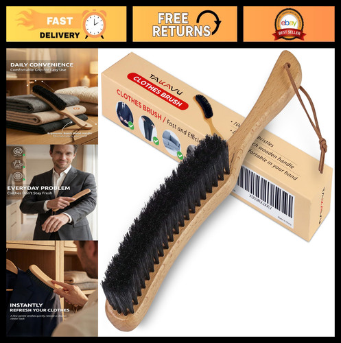 Large beech wood clothes brush - wood,